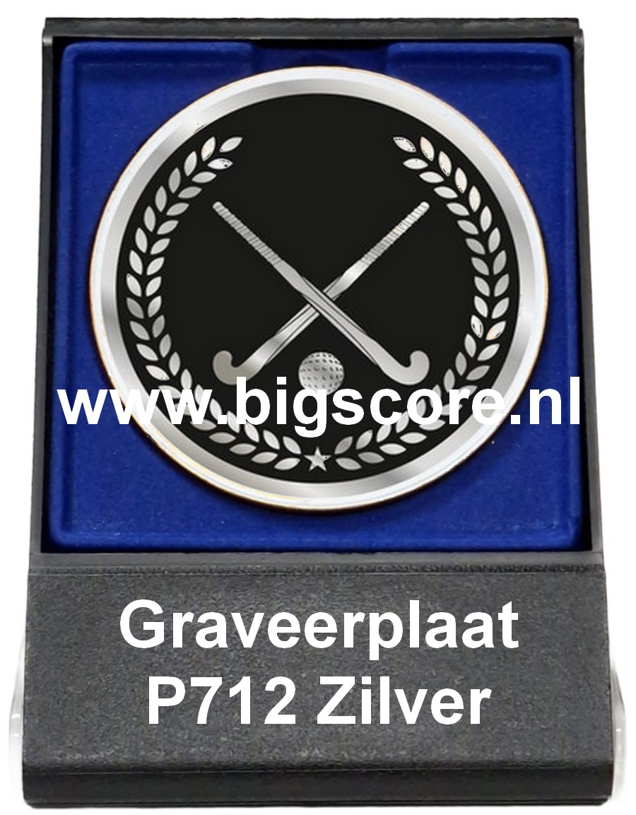 Hockey Acryl in medailledoosje Blauw-Zwart G/Z/B